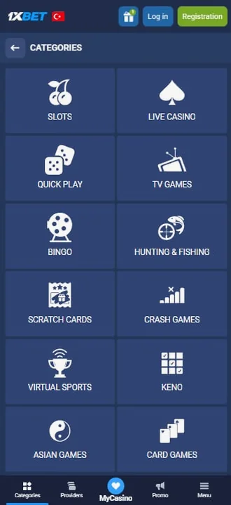 1xbet &mdash; Oyun kategorileri
